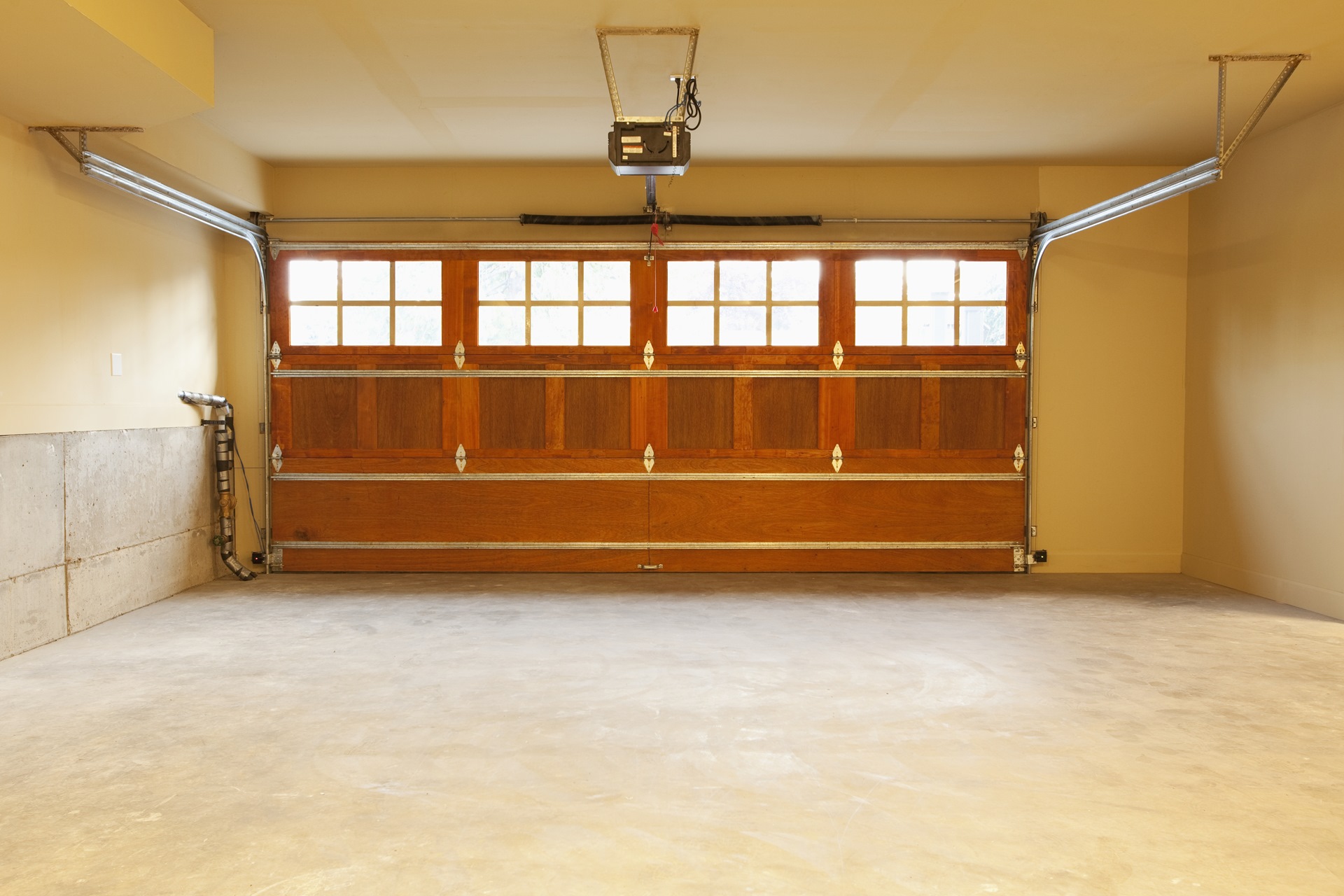 Interior of garage before conversion