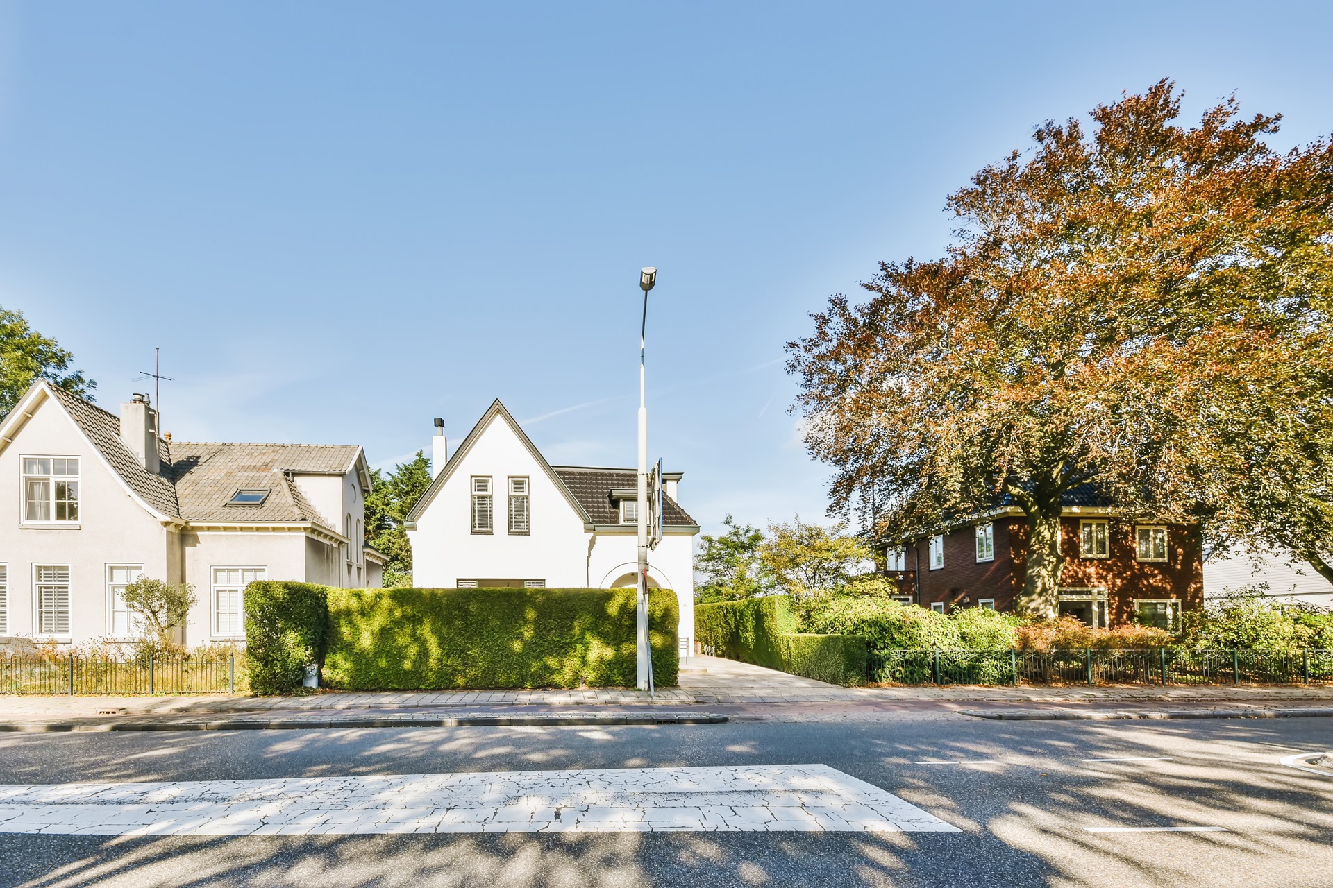 Street with exterior rendered homes